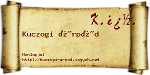 Kuczogi Árpád névjegykártya